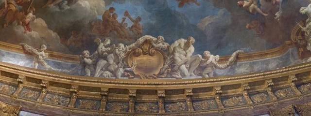 François Lemoyne, « Cartel de Diomède », détail de l'Apothéose d'Hercule, Salon d'Hercule, Château de Versailles