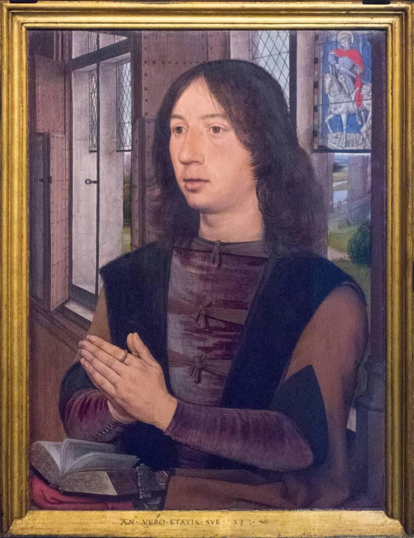 “Vierge à l'enfant”, panneau de gauche du “Diptyque de Maarten van Nieuwenhove”, Musée Hans Memling, Hôpital Saint-Jean, Bruges (Brugge)