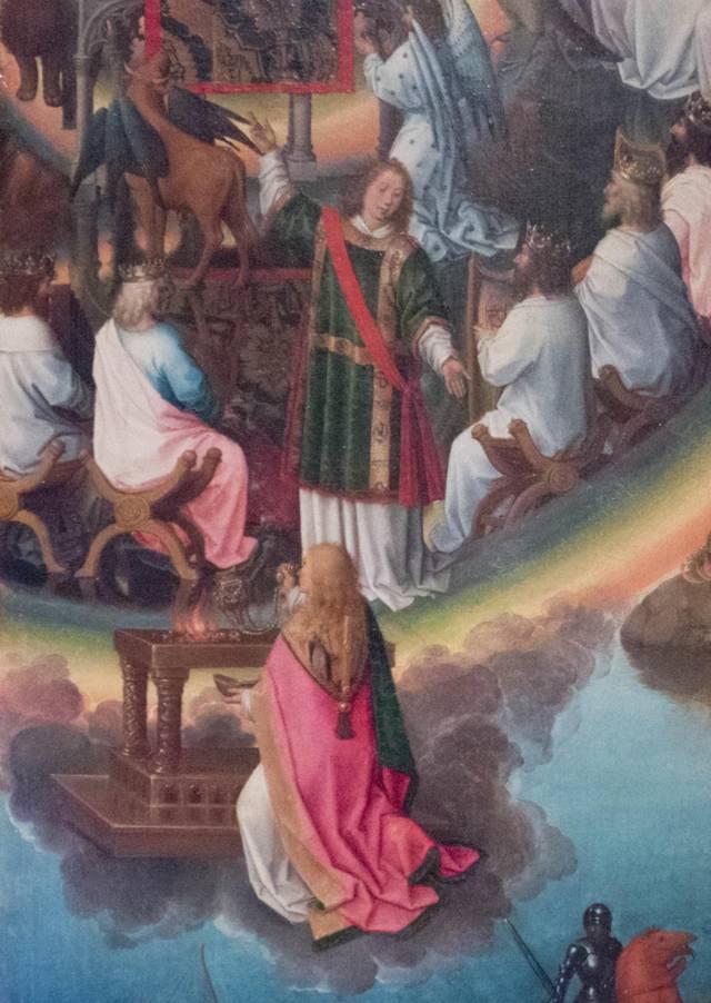 Hans MEMLING, “Triptych of John the Baptist and John the Evangelist”, detail of the right inner shutter, “the angel of the altar”, Memling Museum, Old St. John's Hospital, Bruges (Brugge) Hans MEMLING, “Triptych of John the Baptist and John the Evangelist”, detail of the right inner shutter, “the angel of the altar”, Memling Museum, Old St. John's Hospital, Bruges (Brugge)