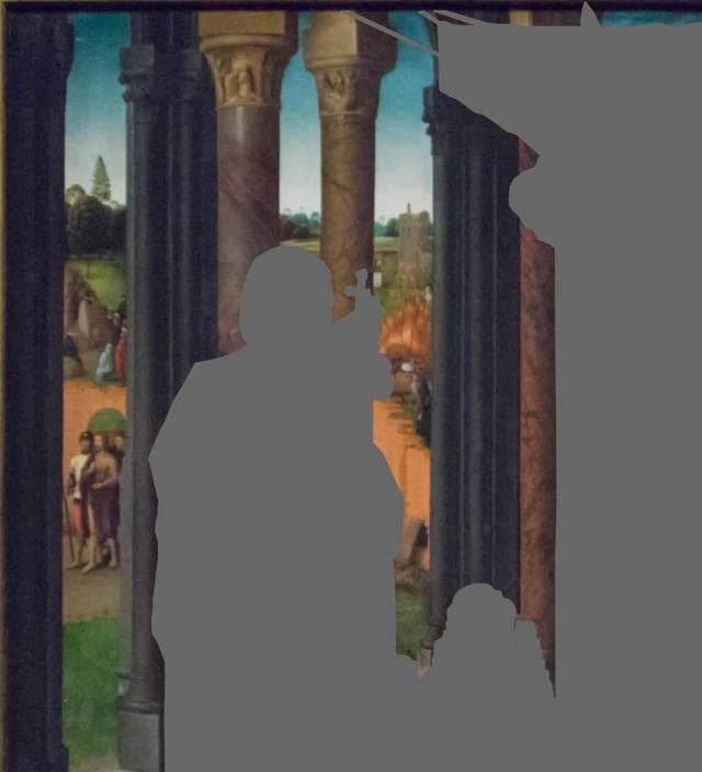 Hans MEMLING, “Triptych of John the Baptist and John the Evangelist”, details of the central panel, “opening to the distance of the left half”: scenes from the legend of John the Baptist, Hans Memling Museum, Old St. John's Hospital, Bruges (Brugge) Hans MEMLING, “Triptych of John the Baptist and John the Evangelist”, details of the central panel, “opening to the distance of the left half”: scenes from the legend of John the Baptist, Hans Memling Museum, Old St. John's Hospital, Bruges (Brugge)